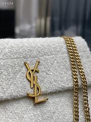 YSL Jamie Medium Carre Rive Gauche In Boucle Tweed 24cm - 6