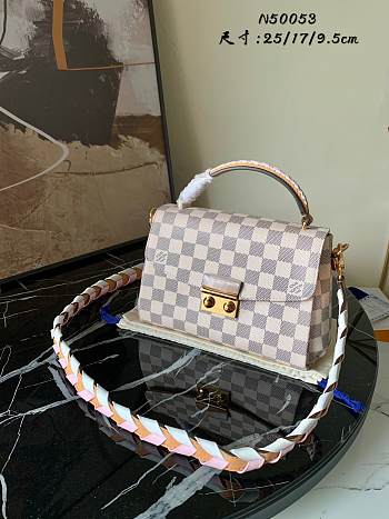 Louis Vuitton Croisette Ebene Compact Crossbody In White 25cm