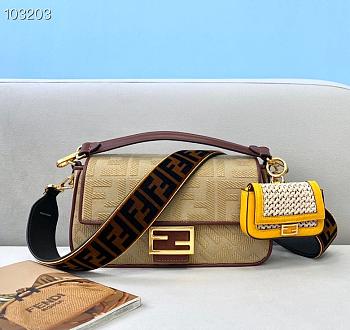 Fendi Baguette In Beige FF Canvas 8BR600