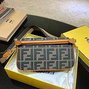 Fendi Baguette In Beige FF Canvas With Orange Trim 8BR600 Size 26x13x6cm - 4