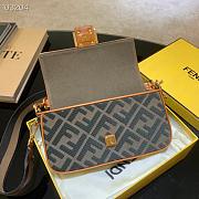 Fendi Baguette In Beige FF Canvas With Orange Trim 8BR600 Size 26x13x6cm - 3