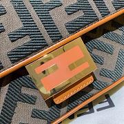 Fendi Baguette In Beige FF Canvas With Orange Trim 8BR600 Size 26x13x6cm - 2