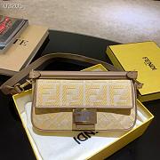Fendi Baguette In Yellow FF Canvas 8BR600 Size 26x13x6cm - 1