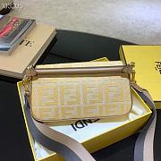 Fendi Baguette In Yellow FF Canvas 8BR600 Size 26x13x6cm - 6