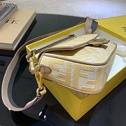Fendi Baguette In Yellow FF Canvas 8BR600 Size 26x13x6cm - 4
