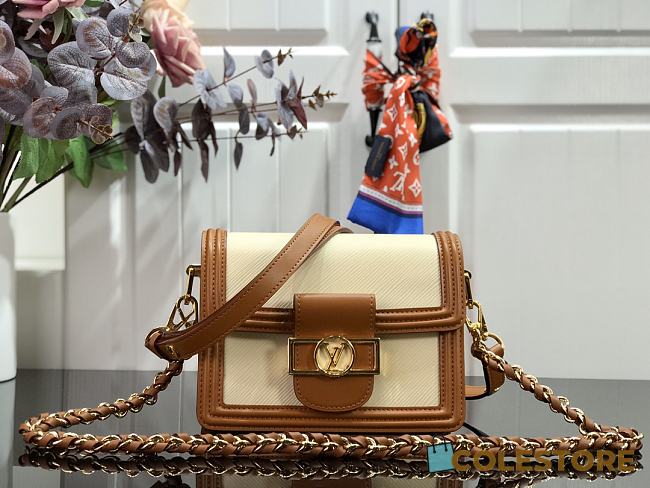 Louis Vuitton Mini Dauphine Epi Leather White&Brown M55964 Size 20x15x9 cm - 1