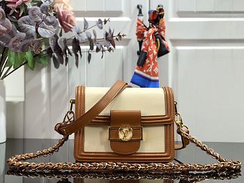 Louis Vuitton Mini Dauphine Epi Leather White&Brown M55964 Size 20x15x9 cm