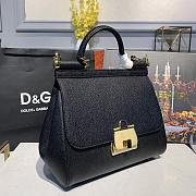 D&G Medium Dauphine Leather Sicily Bag BB6002 Size 25x12x22cm - 6