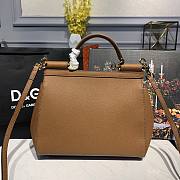 D&G Medium Dauphine Leather Sicily Bag In Brown BB6002 Size 25x12x22cm - 3