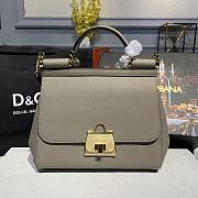 D&G Medium Dauphine Leather Sicily Bag In Grey BB6002 Size 25x12x22cm - 1