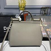 D&G Medium Dauphine Leather Sicily Bag In Grey BB6002 Size 25x12x22cm - 4