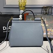 D&G Medium Dauphine Leather Sicily Bag In Blue BB6002 Size 25x12x22cm - 3