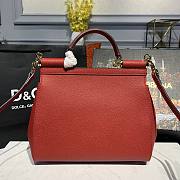 D&G Medium Dauphine Leather Sicily Bag In Red BB6002 Size 25x12x22cm - 2