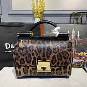 D&G Medium Dauphine Leather Sicily Bag In Leo Pard BB6002 25cm - 1