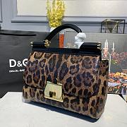 D&G Medium Dauphine Leather Sicily Bag In Leo Pard BB6002 25cm - 2