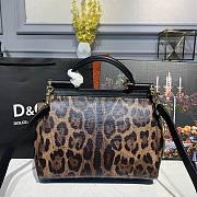 D&G Medium Dauphine Leather Sicily Bag In Leo Pard BB6002 25cm - 5