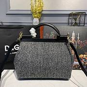 D&G Medium Dauphine Leather Sicily Bag Black&White 25cm - 2