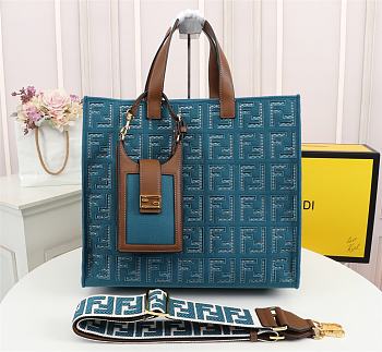 Fendi Off-Blue Forever Fendi Tote Bag 211693 Size 38x34x20cm