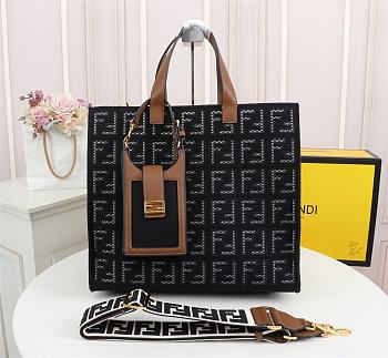 Fendi Off-Black Brown Forever Fendi Tote Bag 211693