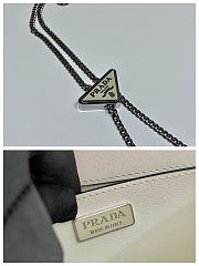 Prada Brushed Leather Shoulder Bag In White 1BH189  - 2