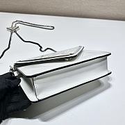 Prada Brushed Leather Shoulder Bag In White 1BH189  - 3