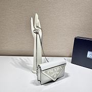 Prada Brushed Leather Shoulder Bag In White 1BH189  - 6