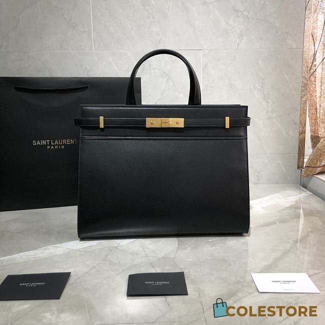 YSL Manhattan Shoulder Bag In Black Leather 57927 - 1