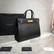 YSL Manhattan Shoulder Bag In Black Leather 57927 - 3