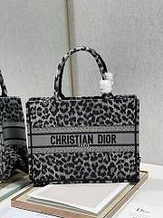 Dior Book Tote Grey Multicolor Mizza Embroidered Size 36x28cm - 1