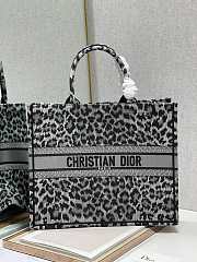 Dior Book Tote Grey Multicolor Mizza Embroidered Size 41cm - 1