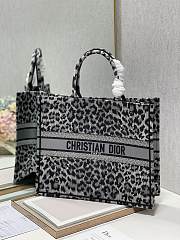Dior Book Tote Grey Multicolor Mizza Embroidered Size 41cm - 3
