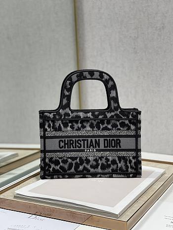 Dior Book Tote Grey Multicolor Mizza Embroidered Size 24cm
