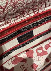 Dior Medium Lady D-lite Raspberry Toile Reverse Embroidery Size 24cm - 2
