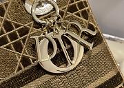 Dior Medium Lady D-lite Brown Embroidery Size 24cm - 6