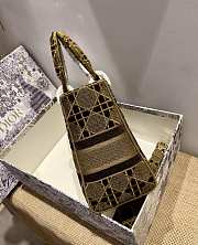 Dior Medium Lady D-lite Brown Embroidery Size 24cm - 2