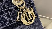 Dior Medium Lady D-lite Dark Blue Embroidery Size 24cm - 6