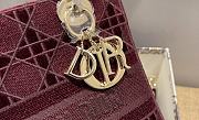 Dior Medium Lady D-lite Wine Embroidery Size 24cm - 6