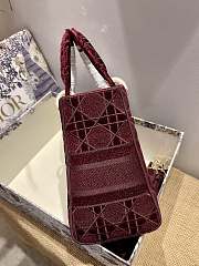 Dior Medium Lady D-lite Wine Embroidery Size 24cm - 4