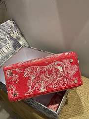 Dior Medium Lady D-lite Tiger Embroidery Size 24cm - 3