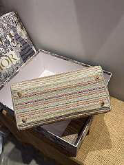 Dior Medium Lady D-lite Beige Embroidery Size 24cm  - 6