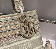 Dior Medium Lady D-lite Beige Embroidery Size 24cm  - 5