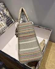 Dior Medium Lady D-lite Beige Embroidery Size 24cm  - 4