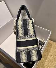 Dior Medium Lady D-lite Stripes Embroidery Size 24cm  - 2