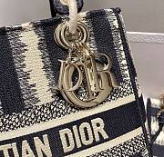 Dior Medium Lady D-lite Stripes Embroidery Size 24cm  - 5