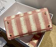 Dior Medium Lady D-lite Pink Stripes Embroidery Size 24cm  - 4