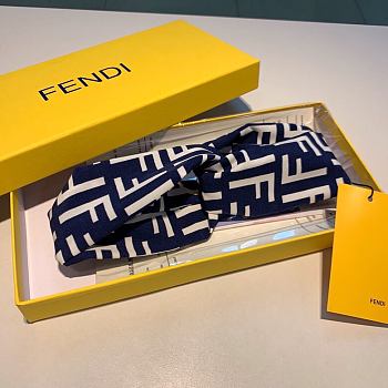 Fendi Blue Silk Headband 