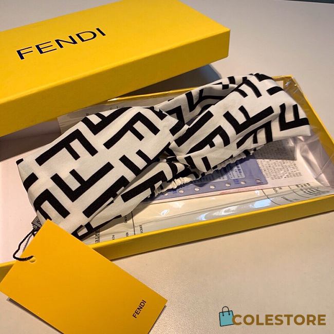 Fendi White Silk Headband  - 1