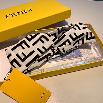 Fendi White Silk Headband 