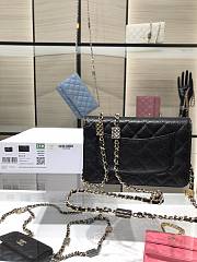 Chanel Wallet Calfskin Caviar Leather Black 19cm - 6