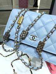 Chanel Wallet Calfskin Caviar Leather In Blue  - 6